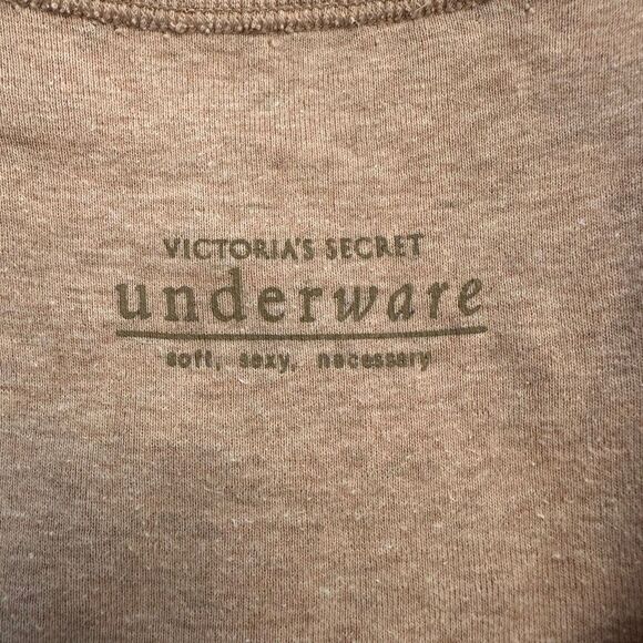 Victoria's Secret Underware Scoop Neck Ribbed Cotton Blend Tank Top Brown Small - Picture 4 of 5
